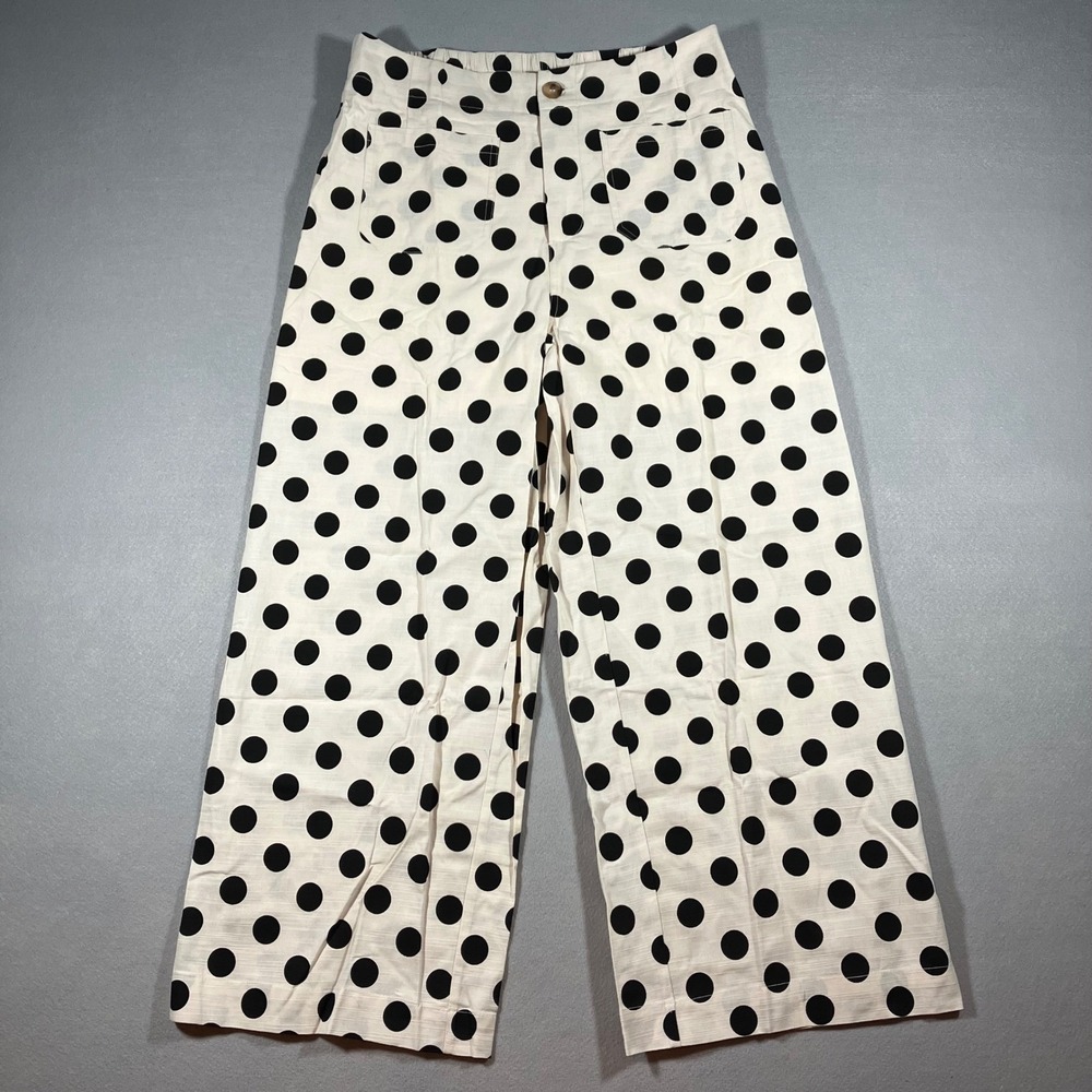 JODIFL Black Polka Dot Wide Leg Pants on White